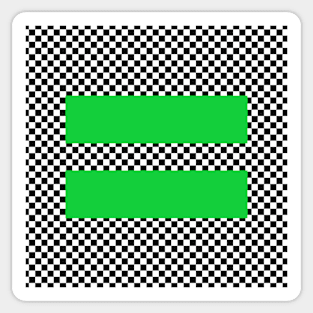 Checkerboard Equality Green Sticker